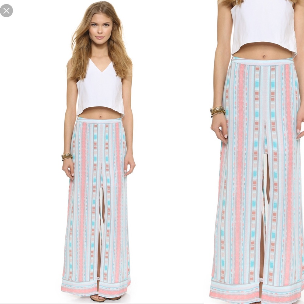 BCBG Maxi skirt clay and aqua Medium Brand New!